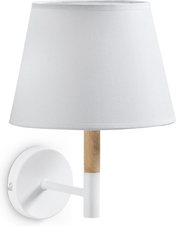 Orsen, Væglampe, nordisk, moderne, stof by Kave Home (H: 31 cm. B: 22 cm. L: 23.5 cm., Hvid/Natur)