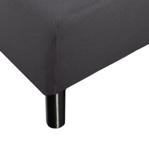 Blødt lagen 180x200 cm - Faconlagen i 100% bomuldssatin - Antracit gråt boxlagen til madras - Borås Cotton Cloud satin lagen