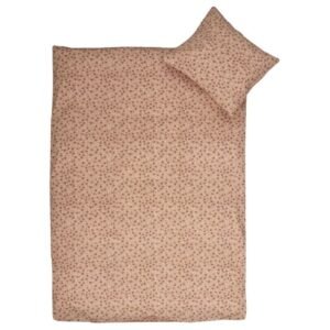 Junior sengetøj - 100% Blødt bomuld - 115x135 cm - Sengesæt med små hjerter til børn