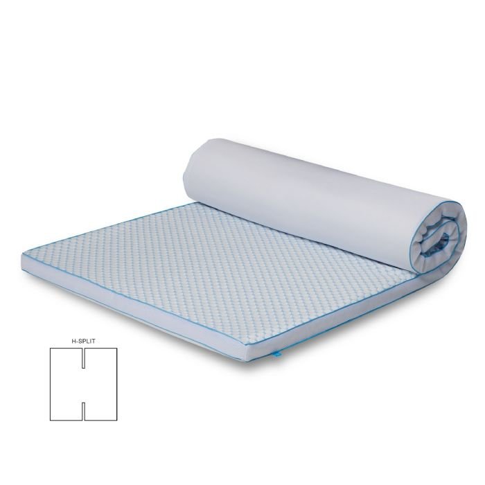 Kølende H-split topmadras - 160x200 cm 5 cm høj - 5 zoner - Memoryskum topmadras - SLEEP TECH by Borg