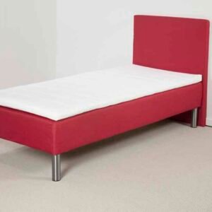 Lea Gold boksmadras 90 x 190 cm med gavl, ben og topmadras Koksgrå 6 cm koldskum