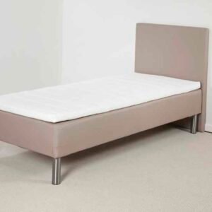 Lea Gold boksmadras 90 x 200 cm med gavl, ben og topmadras Beige 6 cm koldskum