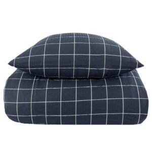 Sengetøj 200x220 cm - Blue Check - Bæk og bølge sengetøj - Borg Living - Sengetøj til dobbeltdyner