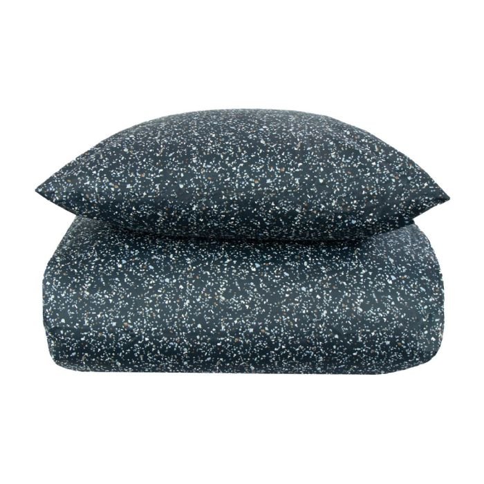 Sengetøj dobbeltdyne 200x220 cm - Marble blue dynebetræk - 100% Bomuldssatin sengetøj - By Night sengesæt