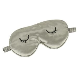 Sovemaske med etui grå blindfold i polyester