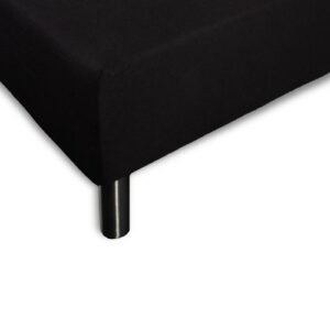 Stræklagen 80x200 cm - Sort jersey lagen - 100% Bomuld - Faconlagen til madras