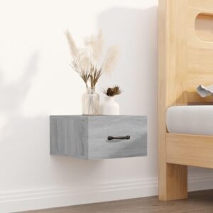 Væghængt sengebord 35x35x20 cm grå sonoma-eg