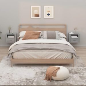 Væghængte sengeborde 2 stk. 50x36x40 cm grå sonoma-eg